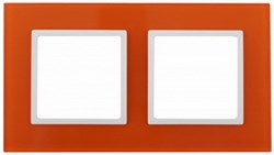 2 постовая рамка оранжевая ЭРА Элеганс 14-5102-22 - фото 62348