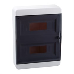 Корпус пластиковый Навесной OptiBox P-BNK-2-24-IP41 Прозрачная черная дверь - фото 62552