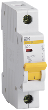 Автоматический выключатель IEK ВА47-29 20А 1п MVA20-1-020-B, 4.5кА, B - фото 62983