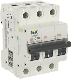 Автоматический выключатель IEK Armat M06N 40А 3п AR-M06N-3-C040, 6кА, C - фото 63008