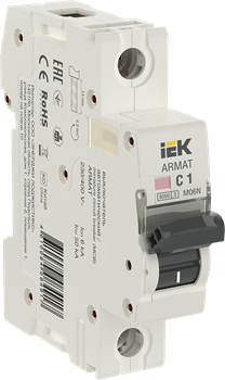 Автоматический выключатель IEK Armat M06N 1А 1п AR-M06N-1-C001, 6кА, C - фото 63039