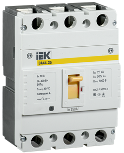 Автоматический выключатель IEK ВА44-35 3П 250А SVA4410-3-0250, 25кА - фото 63064