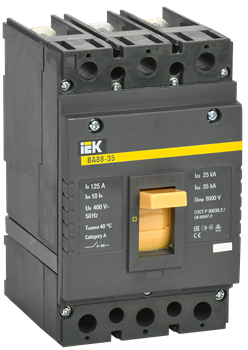 Автоматический выключатель IEK ВА88-35 3П 125А SVA30-3-0125, 35кА - фото 63065