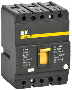 Автоматический выключатель IEK ВА88-33 3П 40А SVA20-3-0040, 35кА - фото 63066