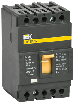 Автоматический выключатель IEK ВА88-32 3П 50А SVA10-3-0050, 25кА - фото 63082