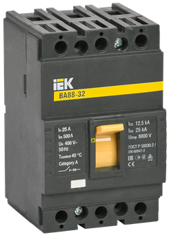 Автоматический выключатель IEK ВА88-32 3П 25А SVA10-3-0025, 25кА - фото 63087