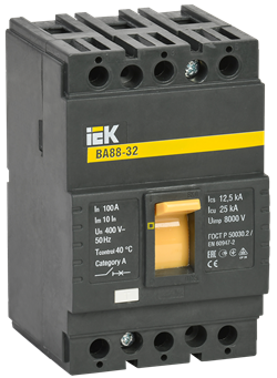 Автоматический выключатель IEK ВА88-32 3П 100А SVA10-3-0100, 25кА - фото 63096