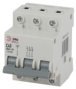 Автоматический выключатель ЭРА ВА 47-29 SIMPLE 40А 3п Б0039242, C, 4.5кА - фото 63403