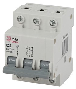 Автоматический выключатель ЭРА ВА 47-29 SIMPLE 25А 3п Б0039240, C, 4.5кА - фото 63405