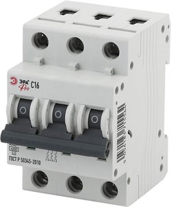 Автоматический выключатель ЭРА ВА47-63 Pro 16А 3п Б0031822, C, 6кА - фото 63416