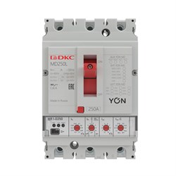 Автоматический выключатель DKC YON MD 3П 250А MD250N-MR1, 40кА, Ir 0.4…1xIn, Isd 1.5…10xIn - фото 64047