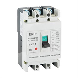 Автоматический выключатель EKF ВА-99МL Basic 3П 25А mccb99-100-25mi, 18кА - фото 64167