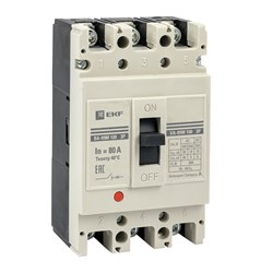 Автоматический выключатель EKF ВА-99М PROxima 3П 100/80А mccb99-100-80m, 35кА - фото 64549