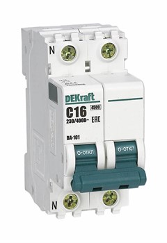 Автоматический выключатель DEKraft ВА-101 63А 1п+N 11204DEK, 4.5кА, D - фото 65376