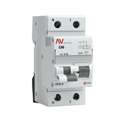 EKF Averes DVA-6 Диф. Автомат (C)  1P+N 40А/100мА тип АС 6кА rcbo6-1pn-40C-100-ac-av - фото 66027