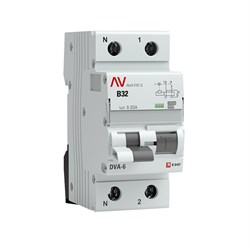 EKF Averes DVA-6 Диф. Автомат (B) 1P+N 32А/30мА тип А 6кА rcbo6-1pn-32B-30-a-av - фото 66048