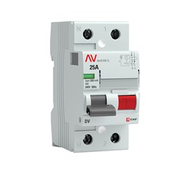 Выключатель дифференциального тока EKF Averes DV 2П 25А 300мА rccb-2-25-300-ac-av, тип AC - фото 67045