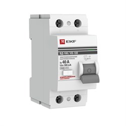 Выключатель дифференциального тока EKF PROxima ВД-100 2П 40А 300мА elcb-2-40-300-em-pro, тип AC - фото 67159