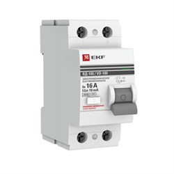 Выключатель дифференциального тока EKF PROxima ВД-100 2П 16А 10мА elcb-2-16-10-em-pro, тип AC - фото 67163