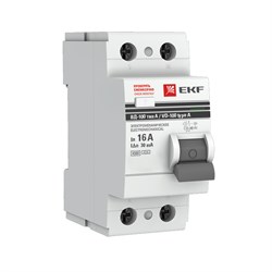 Выключатель дифференциального тока EKF ВД-100 PROxima 2П 16А 30мА elcb-2-16-30-em-a-pro, тип A, электромеханическое - фото 67322