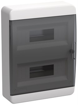 IEK TEKFOR Корпус пласт. ЩРН-П-24 IP41 черн. прозр. дверь - фото 68504