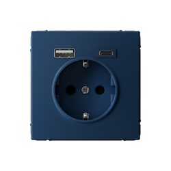 ArtGallery Аквамарин Розетка 16А с 2 USB A+C, 5В/2,4А/3,0А, 2х5В/1,5А, механизм GAL001132 - фото 69135