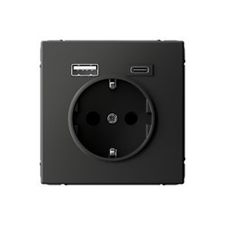 ArtGallery Базальт Розетка 16А с 2 USB A+C, 5В/2,4А/3,0А, 2х5В/1,5А, механизм GAL001432 - фото 69183