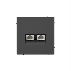 Systeme Electric ArtGallery Базальт Розетка двойная компьютерная RJ45+RJ45, кат. 5е, механизм GAL001485 - фото 69225