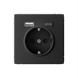 ArtGallery Карбон Розетка 16А с 2 USB A+C, 5В/2,4А/3,0А, 2х5В/1,5А, механизм GAL001032 - фото 69305
