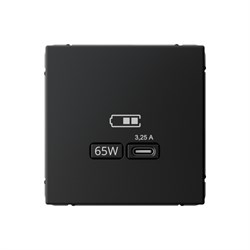ArtGallery Карбон USB Розетка тип-С 65Вт высокоскоростная зарядка QC, PD, механизм GAL001027 - фото 69323