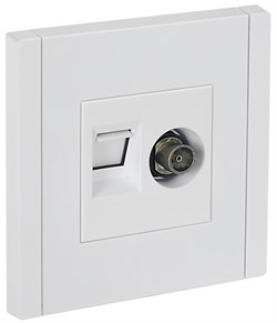 FORTE&PIANO Роз. двойная TV+RJ45 кат.6 FP237 бел. IEK FP-AK20-2-K01 - фото 69654