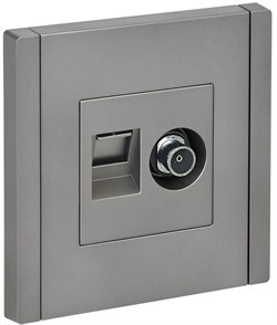 FORTE&PIANO Роз. двойная TV+RJ45 кат.5E FP536 ст. IEK FP-AK20-1-K46 - фото 69735