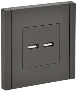 IEK FORTE&PIANO Серый Розетка USB A+A 3,1А FP349 FP-U21-D31-K03 - фото 69775