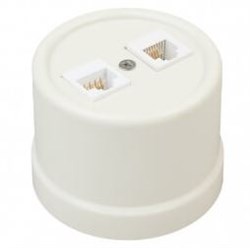 Bironi Лизетта пластик слоновая кость розетка 2-ая RJ45 B1-302-211 - фото 69960