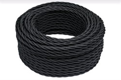 Bironi чёрный матовый витой провод 3*1,5 150м B1-434-73-150 - фото 70339