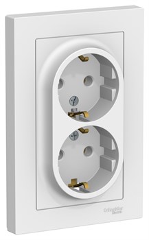 Systeme Electric AtlasDesign Лотос Розетка двойная с/з, 16А, в сборе ATN001324 - фото 70686