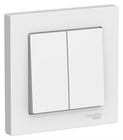Systeme Electric AtlasDesign Лотос Выключатель 2-клавишный, сх.5, 10АХ, в сборе ATN001352 - фото 70712