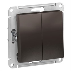 Systeme Electric AtlasDesign мокко выключатель 2-клавишный с самовозвратом, сх.2, 10А, механизм ATN000617 - фото 71092