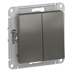 Systeme Electric AtlasDesign сталь выключатель 2-клавишный с самовозвратом, сх.2, 10А, механизм ATN000917 - фото 71200