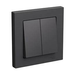 Systeme Electric AtlasDesign базальт выключатель 2-клавишный, сх.5, 10АХ, в сборе ATN001452 - фото 71247