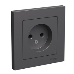Systeme Electric AtlasDesign базальт розетка без заземления, 16А, в сборе ATN001440 - фото 71264
