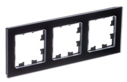 Systeme Electric AtlasDesign Nature натуральное стекло чёрный рамка 3-ая ATN361003 - фото 71485