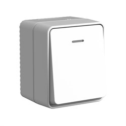 Systeme Electric AtlasDesign Profi54 Наруж Серый Выключатель 1-клавишный с подсветкой 10 АХ ATN543013 - фото 71604