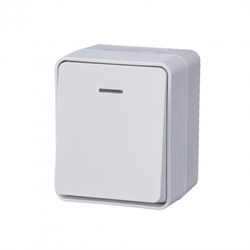 Systeme Electric AtlasDesign Profi54 наружный белый выключатель 1-клавишный с подсветкой 10 АХ IP54 ATN540113 - фото 71622