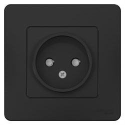 Blanca внутренняя антрацит розетка без заземления со шторками, 16А, 250В BLNRS000116 - фото 72327