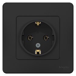 Blanca внутренняя антрацит розетка с заземлением, без шторок, 16А, 250В BLNRS001016 - фото 72332