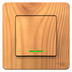 Blanca внутренняя ясень выключатель 1-клавишный с подсветкой, 10А, 250B BLNVS010115 - фото 72485