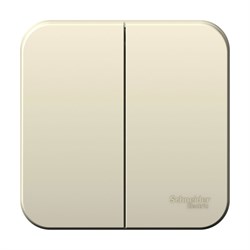 Blanca наружняя молочная выключатель 2-клавишный 10А, 250B, изолированная пластина BLNVA105012 - фото 72609