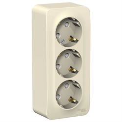 Blanca наружняя молочная розетка 3-ая с заземлением, со шторками 16А, 250В, изолированная пластина BLNRA011312 - фото 72621