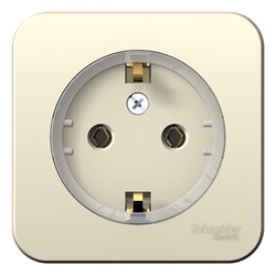 Blanca наружняя молочная розетка с заземлением, без шторок,(тонкая) 16А, 250В изолированная пластина BLNRA110112 - фото 72633